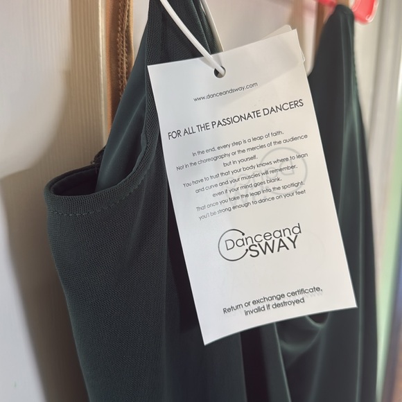 Dance & Sway Green Rumba Spaghetti Straps Latin Dance Performance Dress Size 2X - Picture 7 of 9